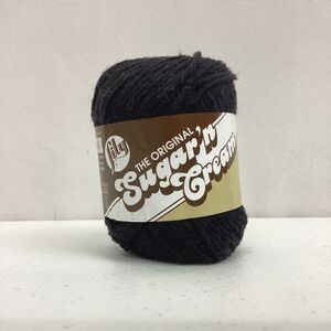 Sugar N Cream Black Cotton Yarn 2.5oz Skein